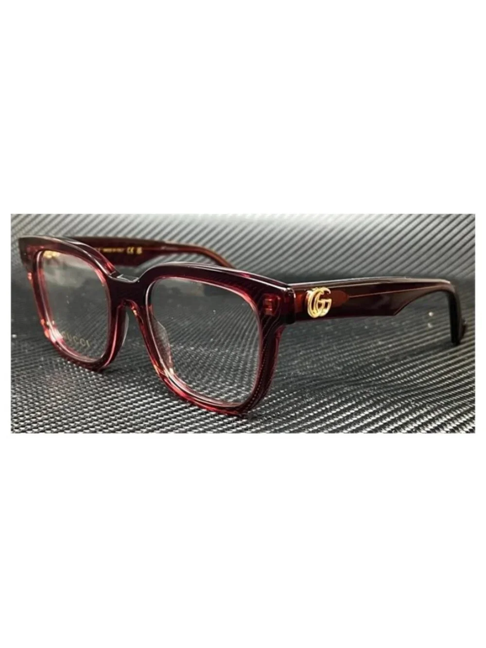 New Gucci Women Burgundy Eyeglasses 52-18-145